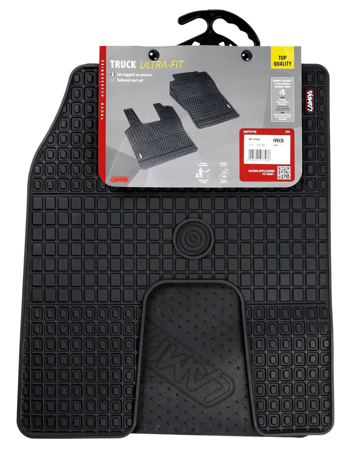 Coppia tappeti su misura in Eco Gomma per camion - compatibile per Iveco S-Way (10/19>)