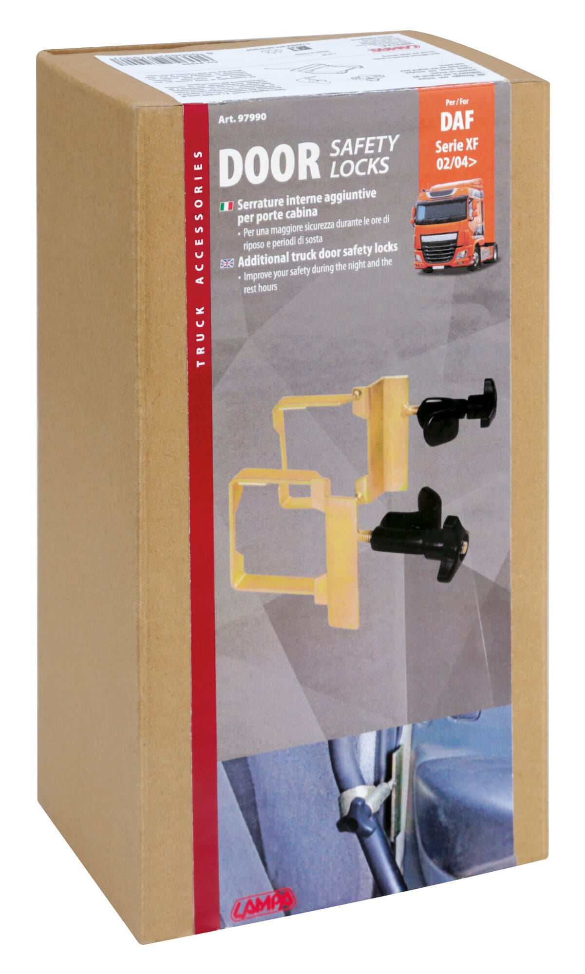 Serrature interne aggiuntive per cabina camion - compatibile per d-f 95XF (01/97>09/03) - d-f XF 105 (02/04>12/14) - d-f XF 106 (10/12>05/21) - d-f XF 95 (11/01>12/07) - immagine 2