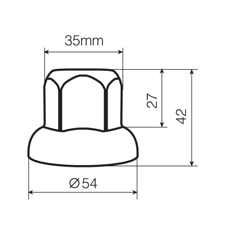 copribulloni a testa piatta in acciaio inox lucidato - Ø 33 mm - immagine 3