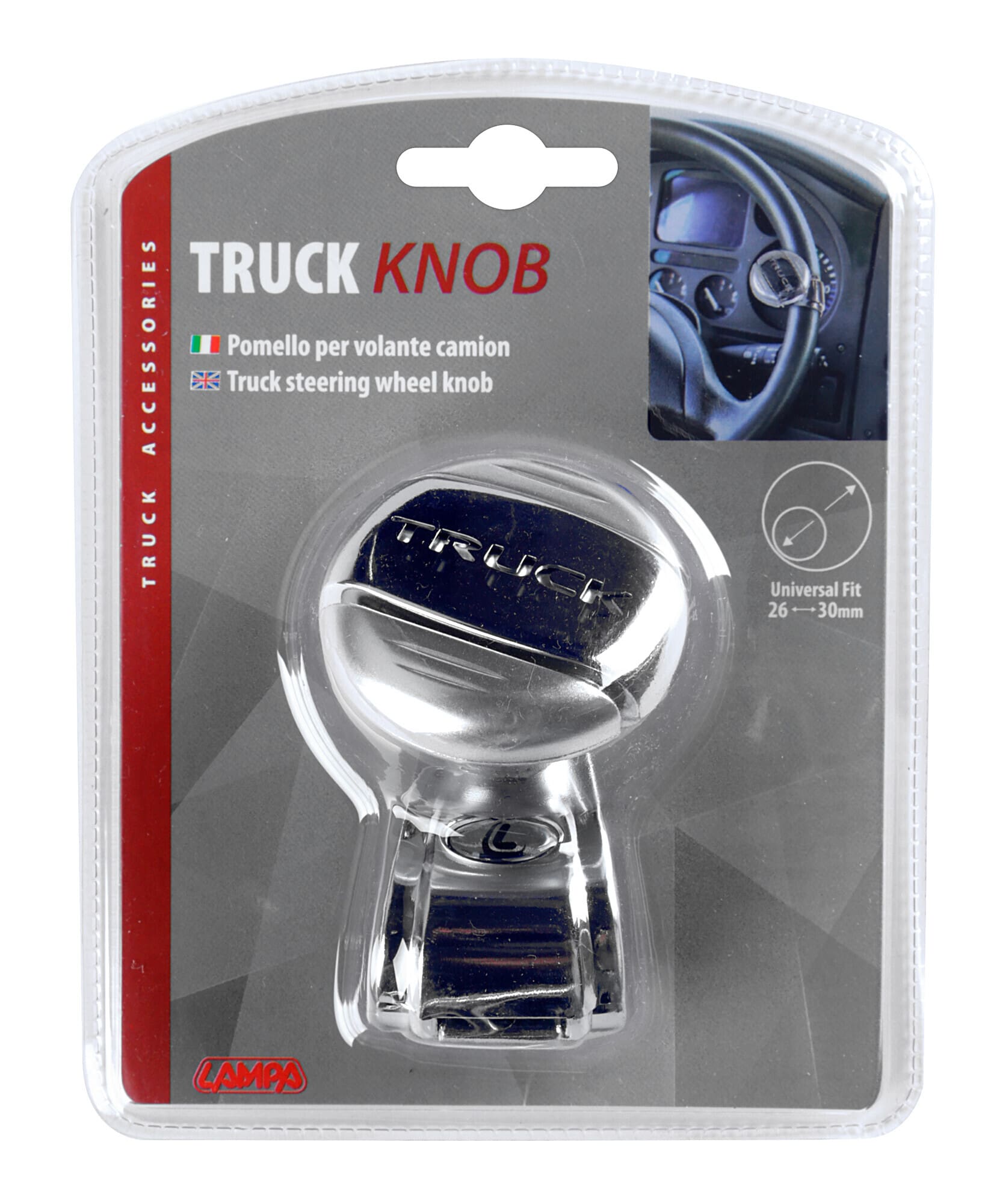 Pomello volante cromato Ø26-30mm - immagine 2