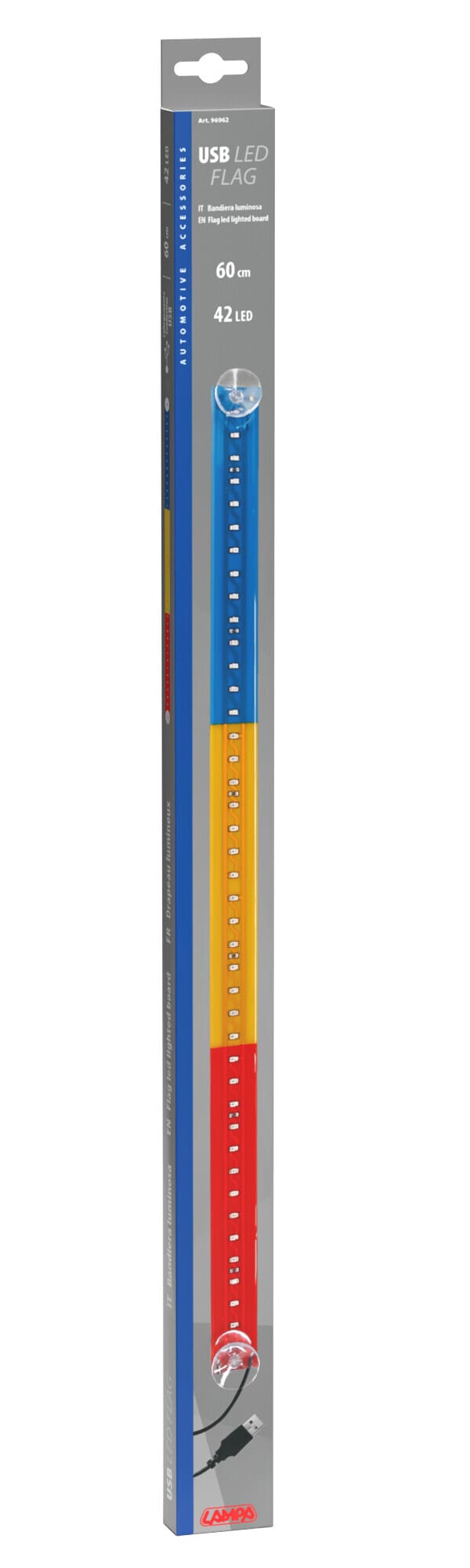Bandiera luminosa 60 cm, 42 Led, USB - ROMANIA - immagine 3