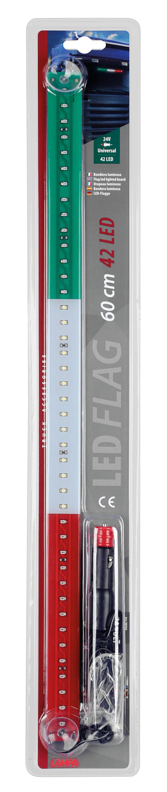 Bandiera luminosa 60 cm, 42 Led, 24V - ITALIA - immagine 3