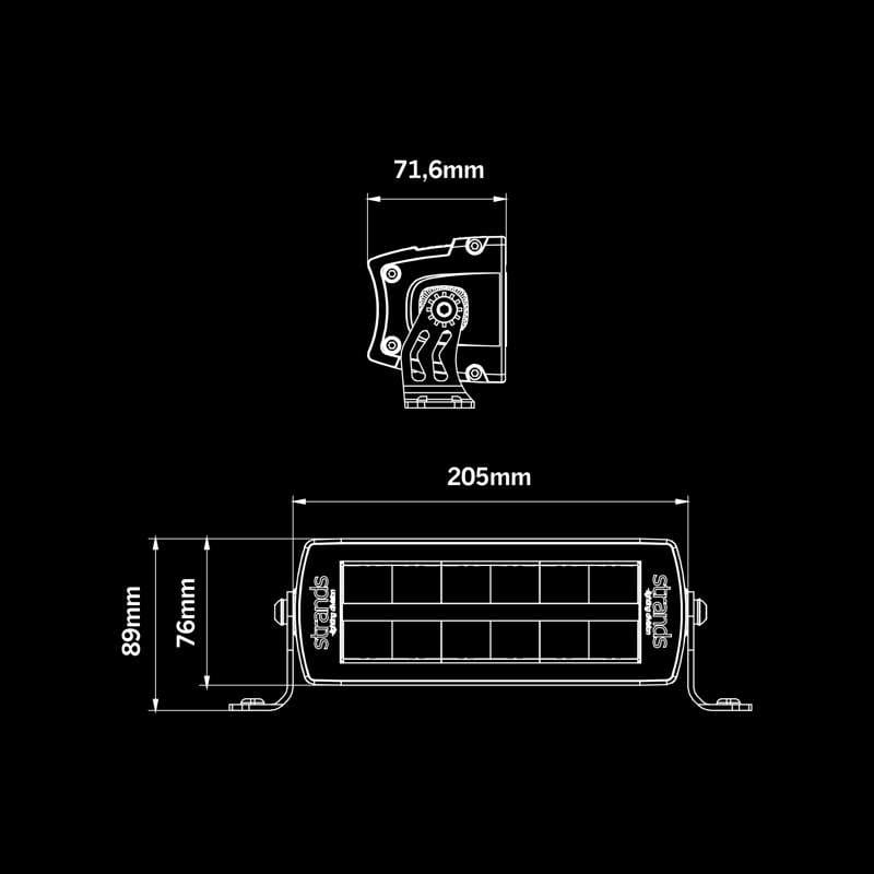 STRANDS Barra LED SIBERIA DR 8″ Bianco/Ambra Pos. | Lente riscaldata - immagine 5